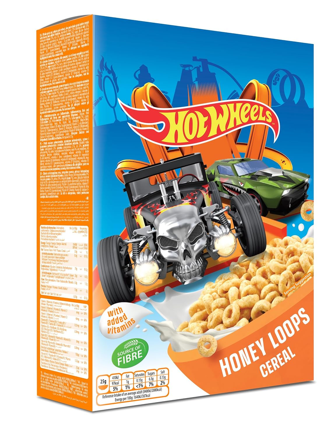 Peppa Pig Honey Loops Cereal, Knusprige Vollkorn Frühstückscerealien Mit Zugesetzten Vitaminen, 1Er Pack (1 X 375G) Cereale Naty Shop Hot Wheels
