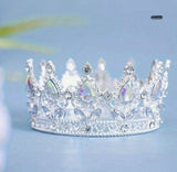 Regal Coronita Argintie Din Metal Cu Pietre - Decor Elegant Pentru Torturi La Nunti Botezuri Si Evenimente