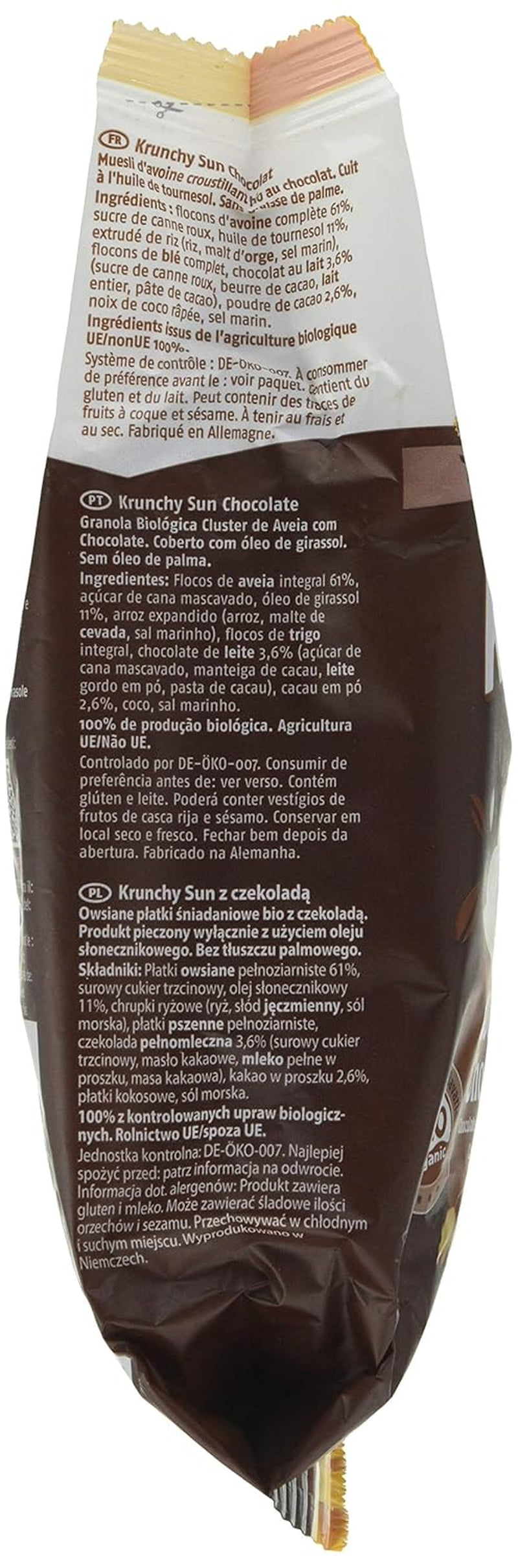 Barnhouse Krunchy Sun | Muesli cu ciocolată | Ecologic | Vegetarian, 375 grame