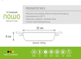 Woll Nowo Titanium Kasserolle - Induktiv -, Ø 32 Cm, 8 Cm Hoch, 5.5 Liter, Mit 2 Seitengriffen - Geeignet Für Alle Herdarten Matrite si tavi pentru copt Naty Shop