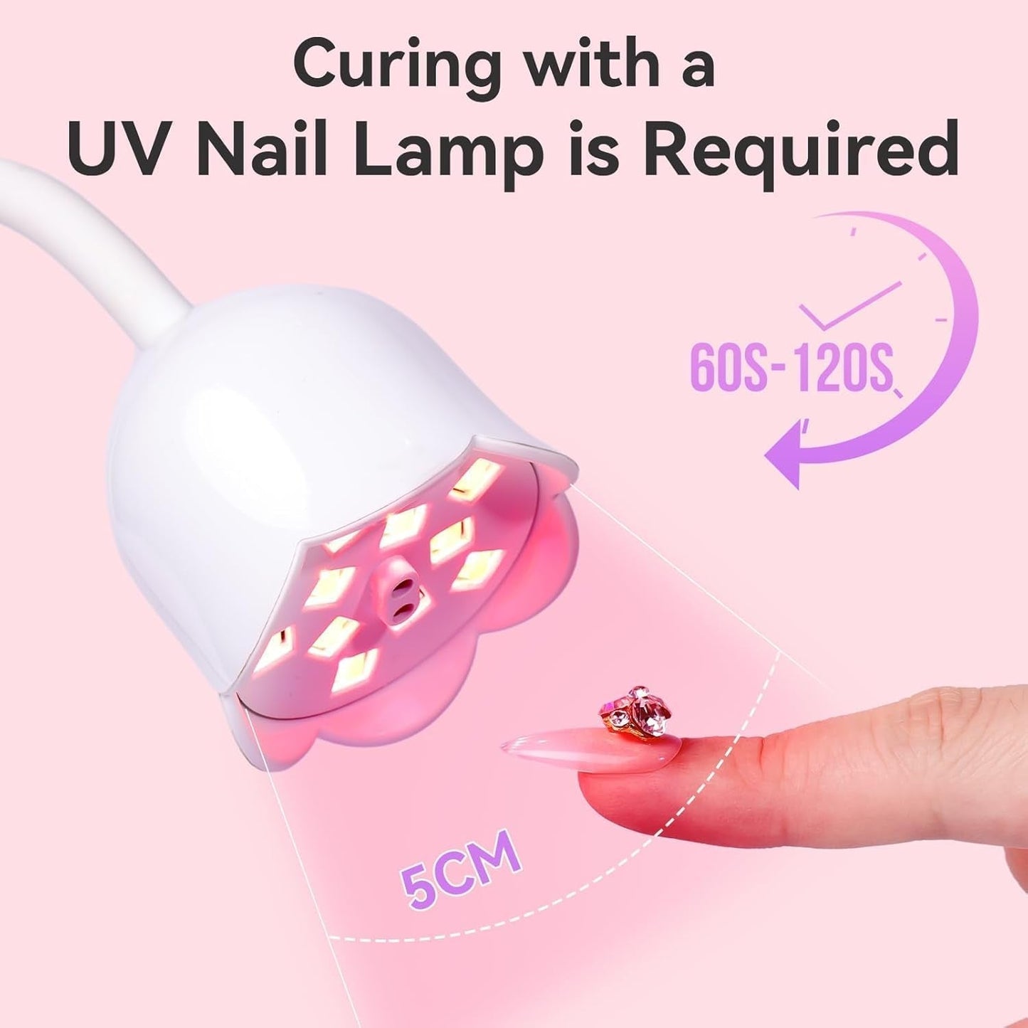 Makartt Rhinestone Glue Gel 3D Gel Nail Art Super Strassstein Kleber Für Nägel, Um Verschiedene Strasssteine Anzukleben and 3D Designs and Nail Charms, Perfekt Für Uv/Led-Lampe Geeignet, 30G