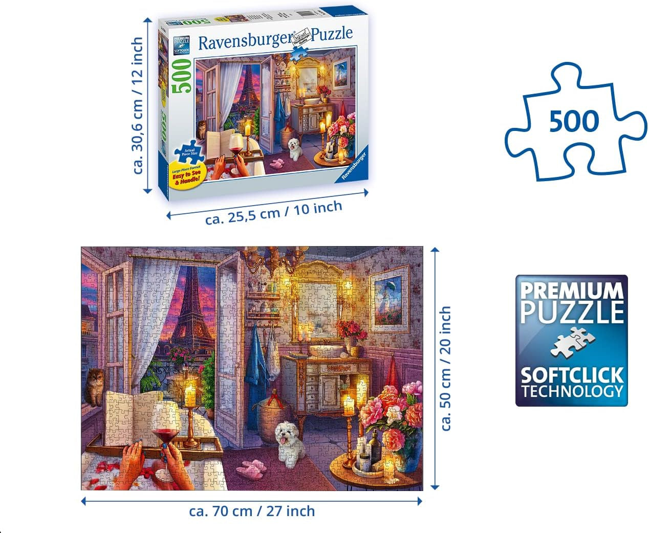 Ravensburger Puzzle - în cadă - 500 piese Gold Edition Puzzle Naty Shop