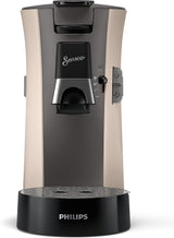 PHILIPS Senseo Select, Espressor cu capsule - Selecție a intensității cafelei Plus, Funcție Memo, Fabricat din plastic reciclat, 1450 wați, 0,9 l, Bej, (CSA240/30)