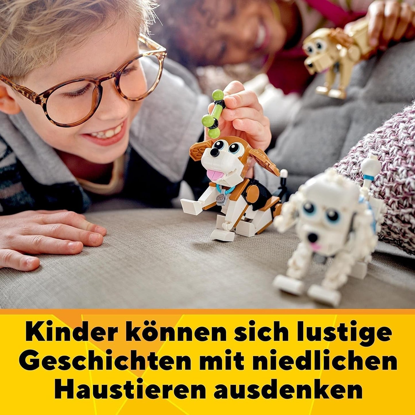 LEGO 31137 Creator 3In1 Set de câini drăguți cu figuri de animale Teckel, Pug, Poodle și multe altele, jucărie pentru copii 7+, cadou pentru iubitorii de câini Seturi de constructie Besuche den LEGO-Store
