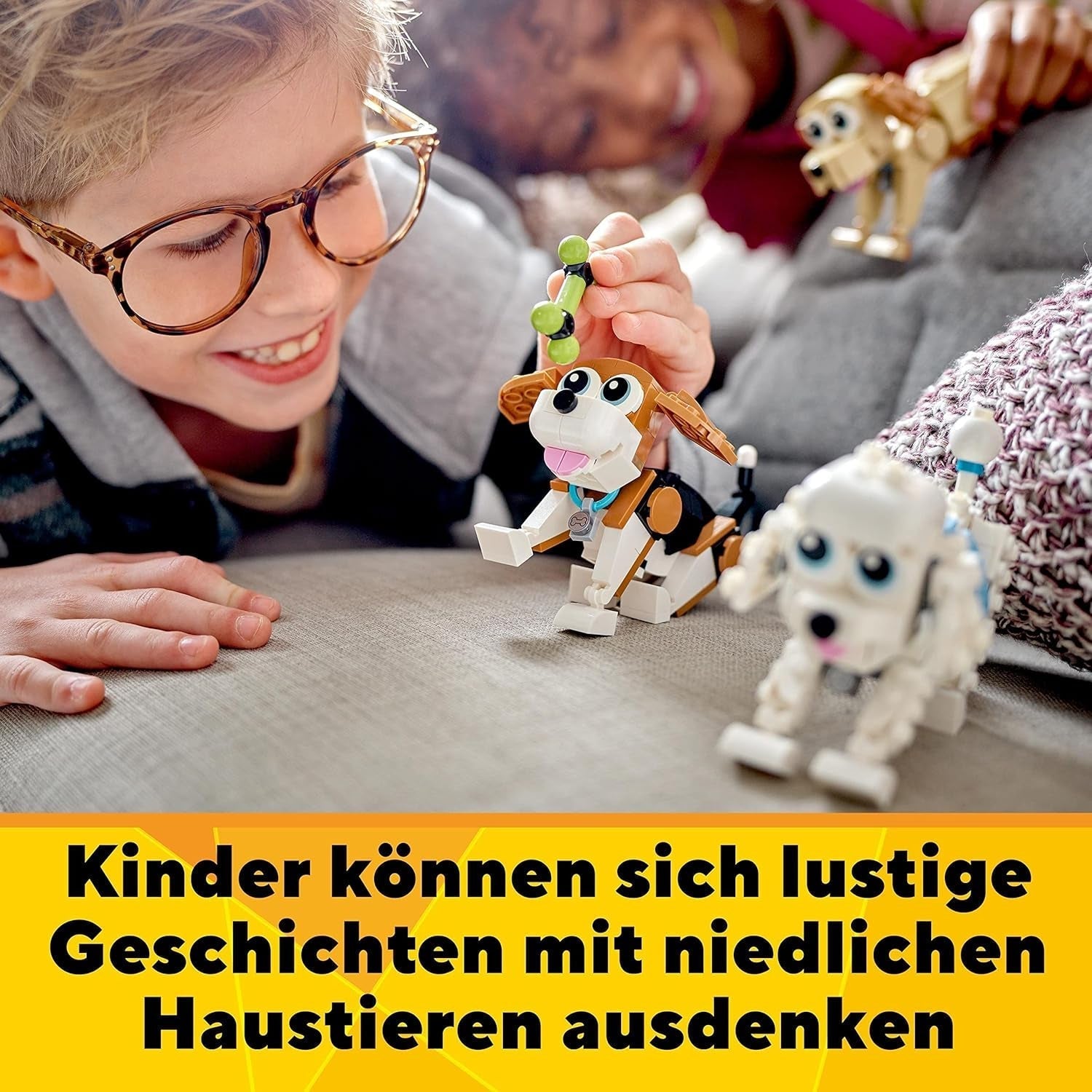 LEGO 31137 Creator 3In1 Set de câini drăguți cu figuri de animale Teckel, Pug, Poodle și multe altele, jucărie pentru copii 7+, cadou pentru iubitorii de câini Seturi de constructie Besuche den LEGO-Store
