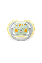 Suzetă Philips AVENT Ultra Air Nighttime pentru bebeluși peste 18 luni, strălucește în întuneric, pachet dublu, nor/tigru (model SCF376/01)