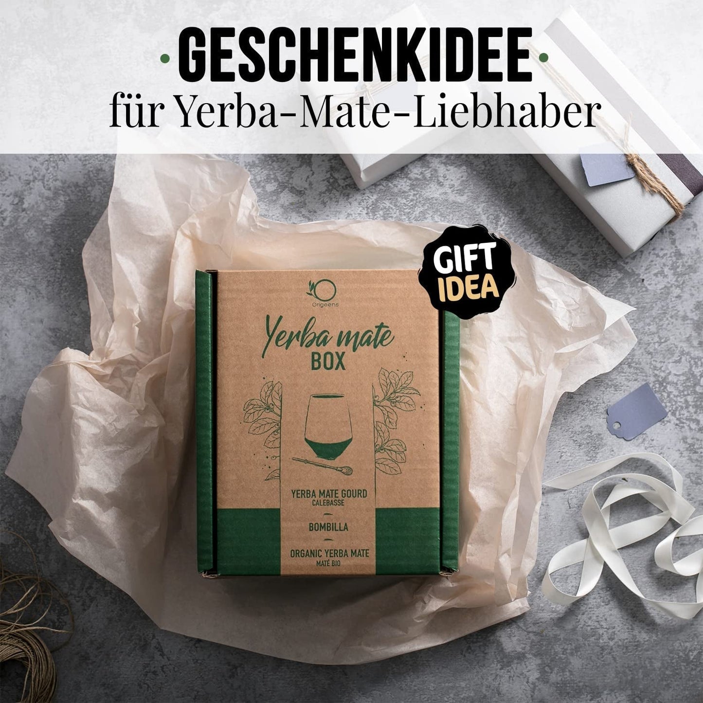 SET DE CEAI MATE ORIGEENS Cu cană pentru mate din Portugalia, bombilla și ceai Yerba Mate BIO - Set cadou original