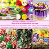 Colorant alimentar pudră 12 culori x 5 g - Colorant alimentar foarte concentrat pentru copt, colorant alimentar pudră pentru prăjituri, macarons, fursecuri, glazură (pentru uz casnic și profesional)