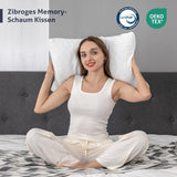 Pernă EGO HOME din spumă cu memorie 40x80 cm cu spumă cu memorie mărunțită - Pernă respirabilă, ergonomică pentru susținerea gâtului, pentru cei care dorm pe o parte, pe spate sau pe burtă - Certificată Oeko-Tex - Husă lavabilă