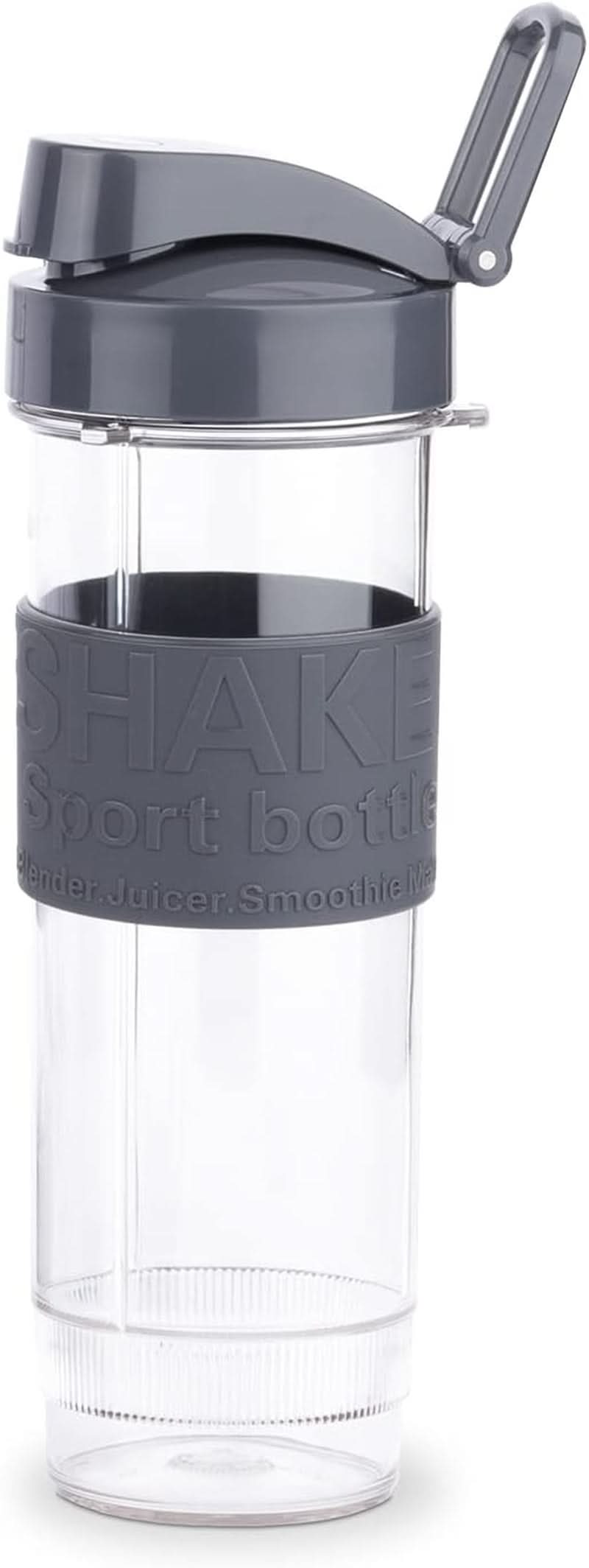 H.Koenig Smoothie Maker SMOO9 - Mini Standmixer - Mini Blender - 300 Watt - 570 Ml - Edelstahl - 2 Kunststofflaschen - Bpa-Frei, Grau Bucatarie Naty Shop