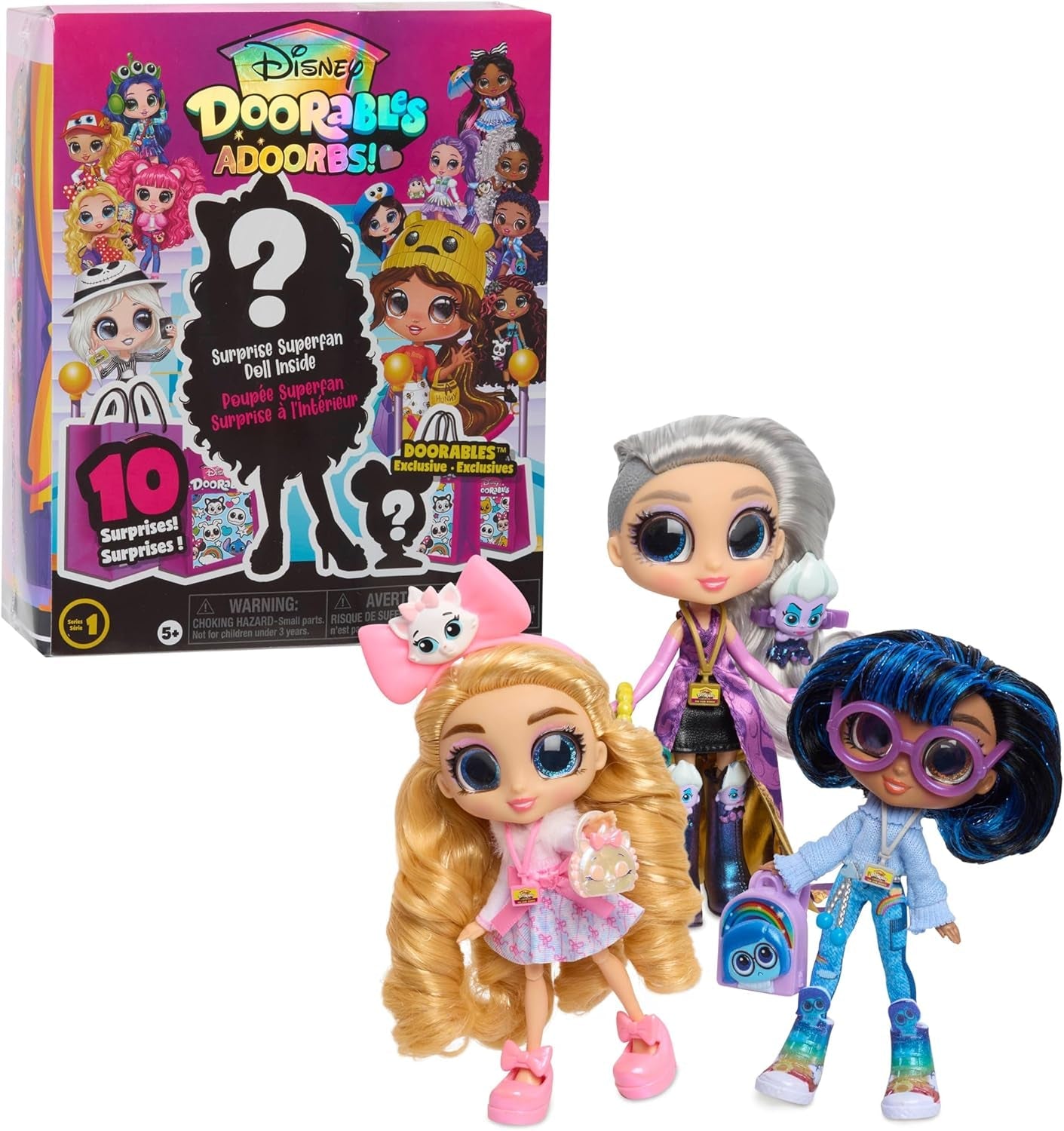 Disney Doorables Adoorbs Păpuși de colecție Seria 1 cu accesorii, 14 cm, Păpușă la modă, Jucărie pentru vârste de 5+ ani, Just Play