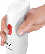 Bosch Stabmixer Clevermixx MSM14000, Abnehmbarer Mixfuß, Ergonomischer Griff, Leichtes Gehäuse, 4-Klingen-Messer, Einfache Reinigung, 400 W, Weiß/Rot Bucatarie Naty Shop