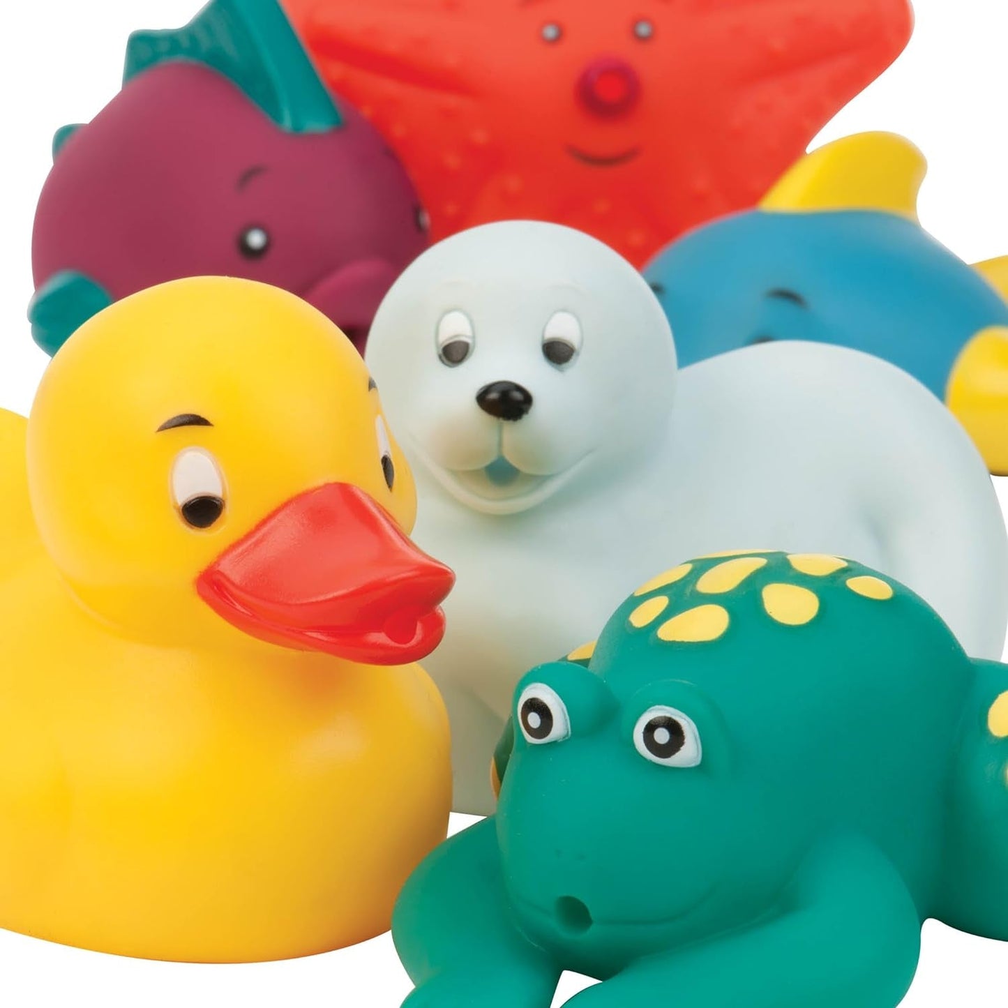 Battat 12-piese jucărie de baie jucărie pentru copii animale de apă pentru cadă - Bath Buddies pentru copii de la 10 luni - rață de jucărie pentru cadă și multe altele Jucarii Bebe Naty Shop