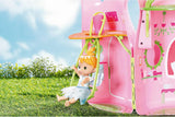 BABY Born Storybook Cottage, Casă de păpuși pliabilă pentru păpuși de 18 cm cu masă, șemineu, șezlong și telescop, roz verde, 833803 Zapf Creation Casute de papusi Naty Shop