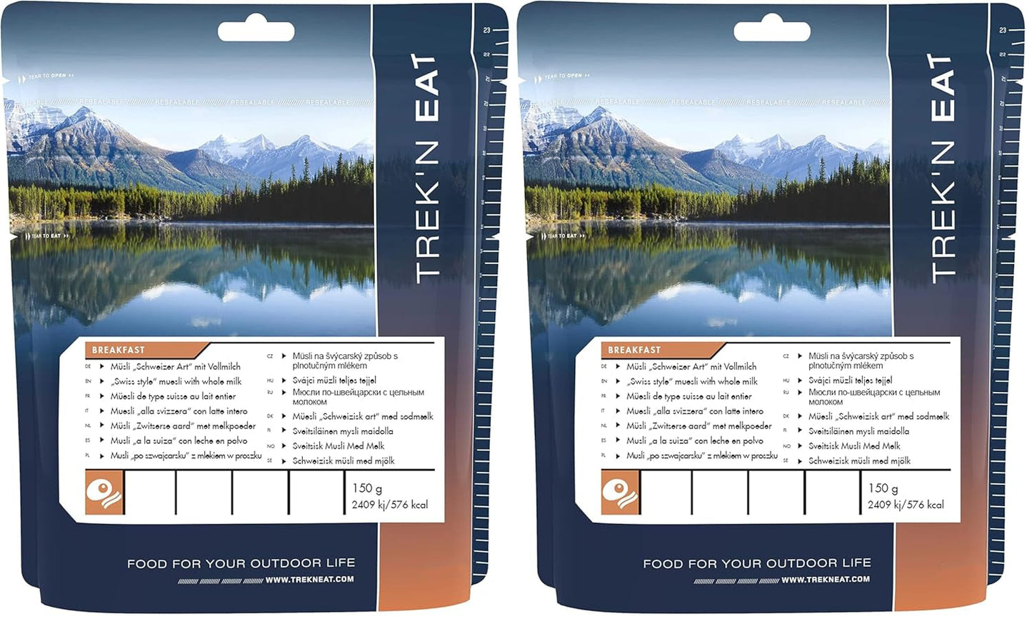Muesli elvețian cu lapte praf Trek'n Eat (pachet de 2)
