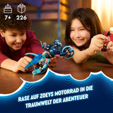 Motocicleta pisicii lui Zoey LEGO Dreamzzz 2 în 1, cadou pentru copii cu vârsta peste 7 ani, figurină de animale de reconstruit, motocicletă de jucărie, set de joacă fantezie pentru băieți și fete 71479 Seturi de constructie Besuche den LEGO-Store