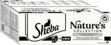 Colecția SHEBA Nature's în sos - Hrană umedă de înaltă calitate pentru pisici, varietate fină (MSC) în pliculețe porționate - 72 x 85g