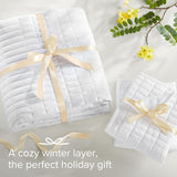 Comfort Spaces Kienna Quilt Set, cusături duble de lux, pătură de vară, ușoară, moale, lenjerie de pat pe tot parcursul anului, față de pernă asortată, albă, pătură pentru paturi King Size (264.2 X 228.6 Cm), Plapumi si pilote Naty Shop