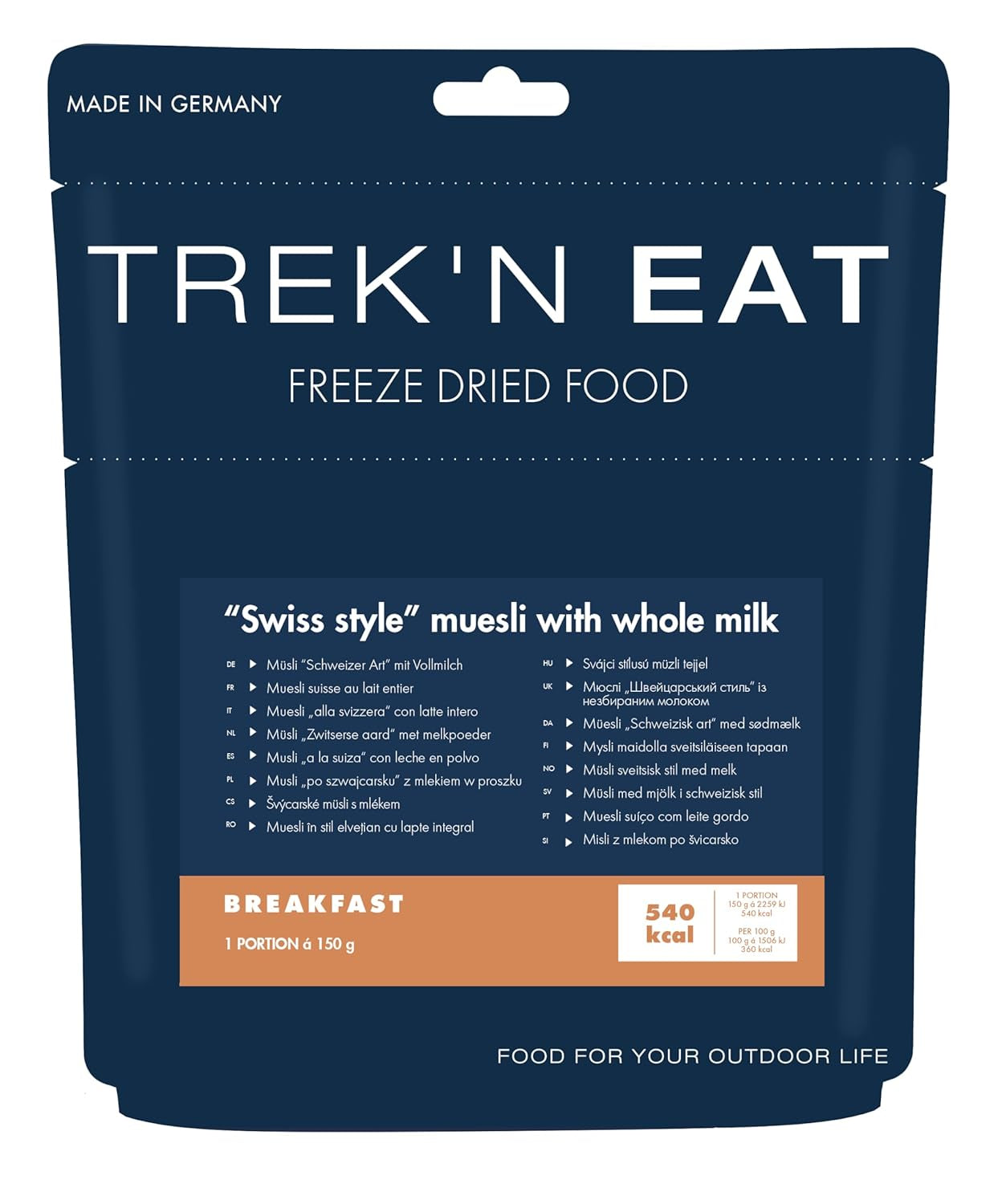 Muesli elvețian cu lapte praf Trek'n Eat (pachet de 2)