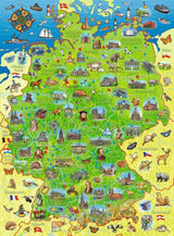 Puzzle pentru copii Ravensburger - Harta colorată a Germaniei - puzzle de 200 de piese pentru copii cu vârsta de 8 ani și peste Puzzle Naty Shop