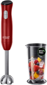 Russell Hobbs Handmixer [Handrührgerät] Desire Rot (5 Geschwindigkeitsstufen+Turbofunktion, 2 Spülmaschinengeeignete Rührbesen & Knethaken, Auswurftaste, Aufrechte Parkposition) Handrührer 24670-56 Bucatarie Naty Shop Single Desire Stabmixer