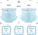 Scutece pentru adulți CutiePlusU, suprafață uscată, absorbție maximă peste noapte, scutec de incontinență de unică folosință – albastru, 2 bucăți (medii 71-96 cm)