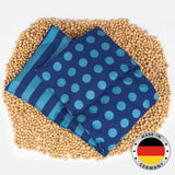 Pernă din piatră de cireș Potrivit pentru cuptor cu microunde și cuptor - Albastru cu dungi și puncte I Handmade I Made in Germany I Aprox. 20 X 60Cm I Oeko-Tex bumbac I Pernă gât spate Perne ortopedice cervicale Naty Shop
