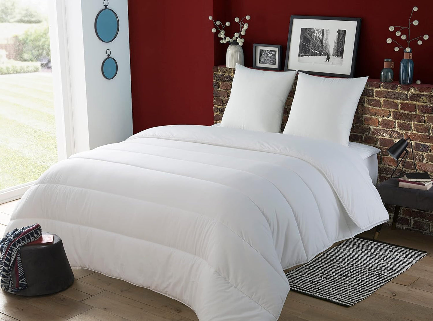 30519 220/240 Husă de plapumă și 2 perne Poliester/Coton Alb 220 X 240 Cm Plapumi si pilote Naty Shop Unicolor
