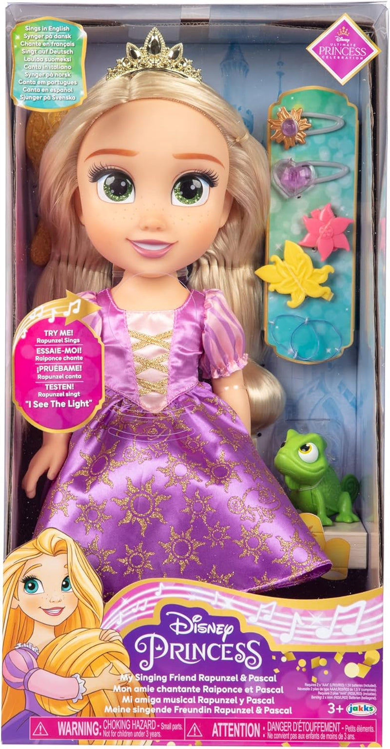 Păpușa cântătoare Disney Princess Rapunzel 35 cm, cântă „I See The Light”, include accesorii pentru mai multă distracție, perfectă pentru fetițe cu vârsta de 3 ani și peste, violet