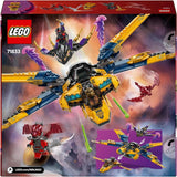 LEGO NINJAGO Super Storm Flyer al lui Ras și Arin - Jucărie cu dronă, tragătoare, lame și motoare - Incl. 3 minifigurine pentru jocuri de rol Ninja - Set de construcție pentru băieți și fete de la 8 ani 71833 Seturi de constructie Besuche den LEGO-Store