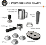 Espressor manual Krups Precision cu portafiltru și râșniță, aparat de cafea barista cu panou de control intuitiv, setări de pre-infuzare, espressor cu duză de abur, încălzire rapidă, XP801T10
