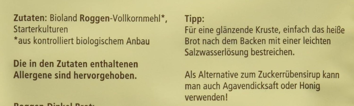 Lecker'S Bio Vollkorn Sauerteig (10 X 30 G) Amestec pentru copt si gatit Naty Shop