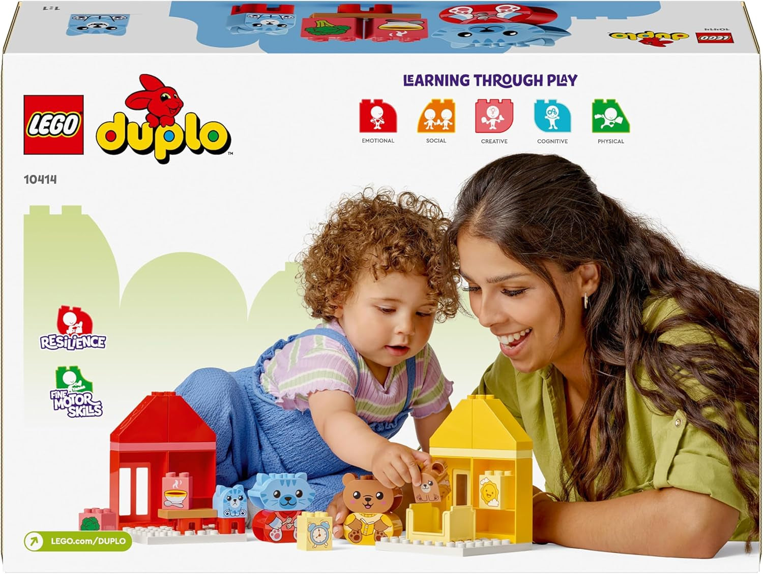 LEGO DUPLO Everyday Routines: Eating & Bedtime, jucărie de învățare pentru copii mici pentru a încuraja dezvoltarea socială și emoțională, cu 4 figuri de animale, cadou pentru copii de la 18 luni 10414 Seturi de constructie Besuche den LEGO-Store