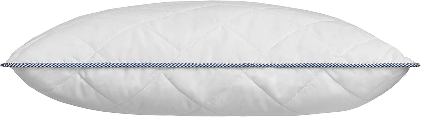 Pernă Irisette Body Contour 80X80 Cm cu husă detașabilă din microfibră moale, lavabilă până la 60°C, alb/albastru, certificată Oeko-Tex, produsă conform standardului de calitate german Perne standard Naty Shop