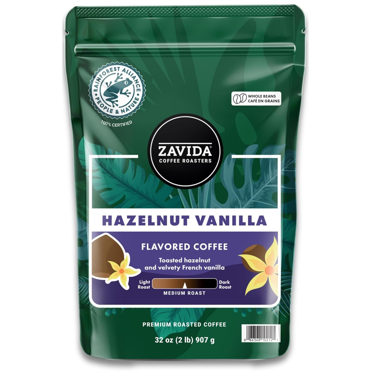 Cafea boabe premium cu vanilie și alune (2 lb) de la N/A