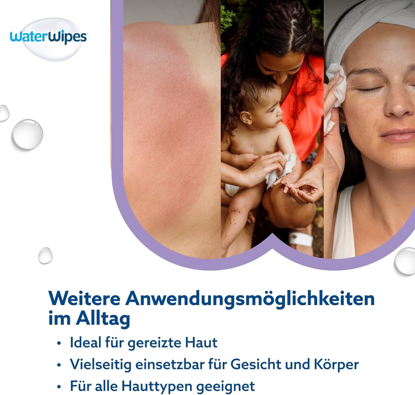 Șervețele umede WaterWipes Sensitive+ Soothing Clean, 720 bucăți (12 pachete), curățare, îngrijire și calmare 3 în 1, 99% apă cu extract de plante, șervețele umede pentru bebeluși fără parfum