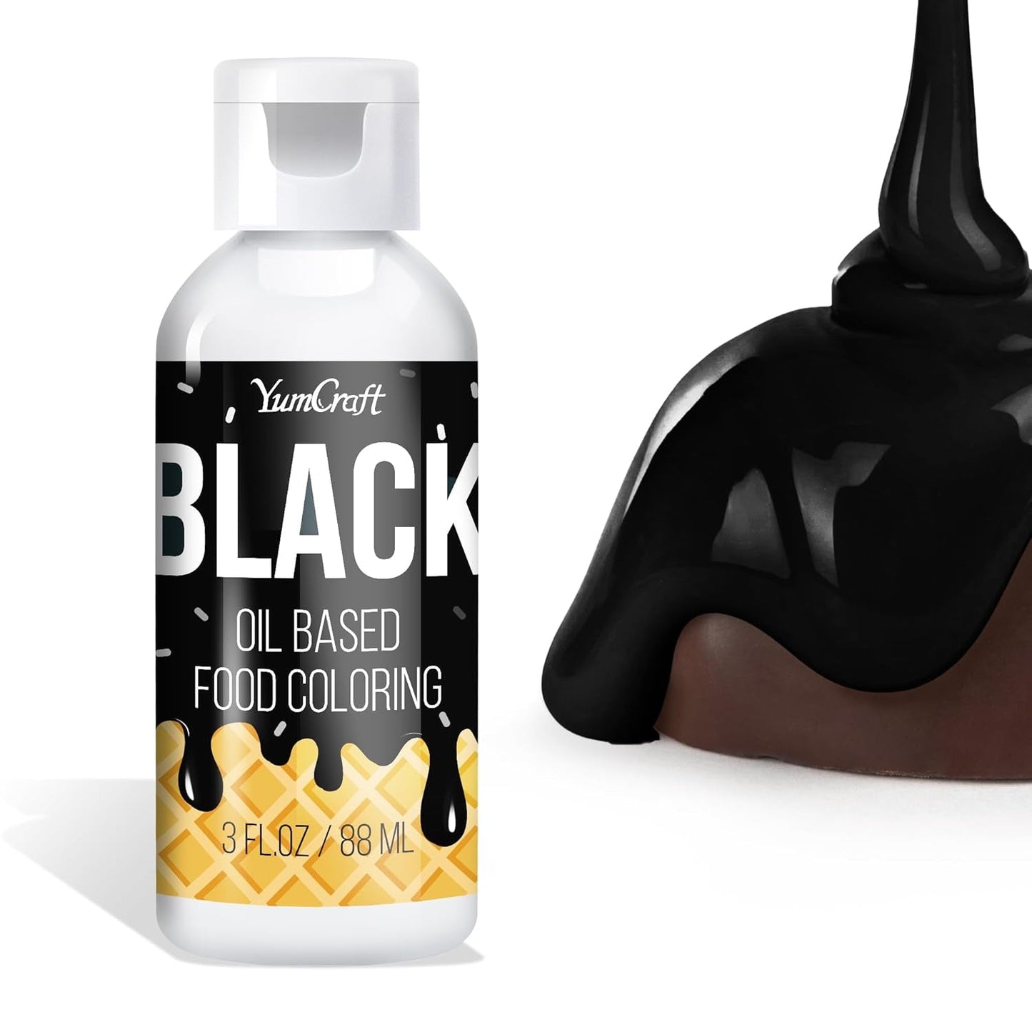 Colorant alimentar liposolubil - colorant alimentar pe bază de ulei pentru ciocolată, cremă de unt, bomboane, glazură - colorant alimentar concentrat pe bază de ulei pentru copt, gătit, fondant (alb, 88 ml)
