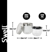 Bol pentru mâncare Eats 2 în 1 cu capac cu șurub, 636 ml, piatră de lună, sticlă pentru mâncare izolată triplu și etanșă pentru până la 11h rece/7h caldă în timpul călătoriilor Cutii depozitare alimente Naty Shop