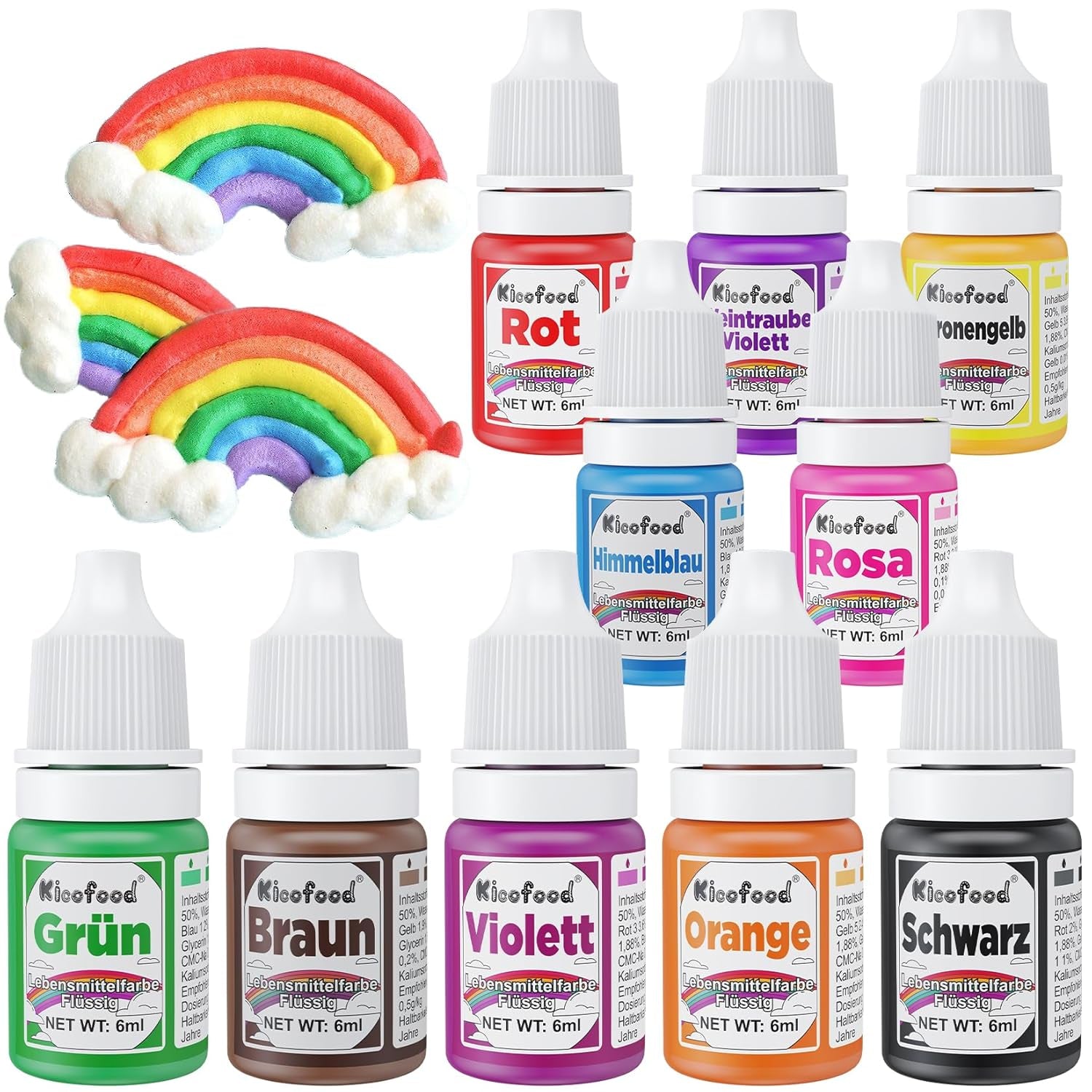 Colorant alimentar pudră – Set de 15 x 5g coloranți alimentari vibranți, coloranți alimentari foarte concentrați pentru decorarea prăjiturilor, macaroanelor, cremei de unt, gogoșilor, coptului, slime-ului – Vegan, sigur