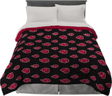Franco Naruto Anime Akatsuki Pattern Lenjerie de pat moale microfibră Plapumă Queen, (produs oficial Naruto) Plapumi si pilote Naty Shop Naruto Regina