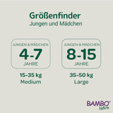 Scutece Bambo Dreamy Nighttime Pull-Up, mărime mare (35–50 kg/77–110 lbs), pachet de 10 | Scutece pull-Up pentru copii | Chiloți de noapte ultra-absorbanți pentru enurezis
