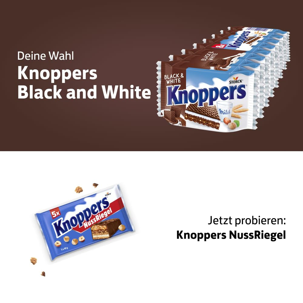 Alb-Negru – 2 x 200 g (2 x 8 bucăți) – Felii de napolitană umplute cu napolitane cu cacao neagră, bucăți de aluat neagră, lapte și cremă de nuga