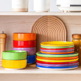 Set de veselă pentru 6 persoane, serviciu de cină din gresie Vancasso Bonita cu 18 piese, set bol și farfurie, serviciu rotund combinat cu 6 farfurii de cină, farfurii de salată și boluri fiecare