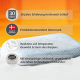 Pernă de dormit din spumă cu memorie TEMPUR EASE, pernă ergonomică de susținere a gâtului pentru orice poziție de dormit, suport ferm, 50 X 31 X 10/5 cm, alb Perne standard Naty Shop