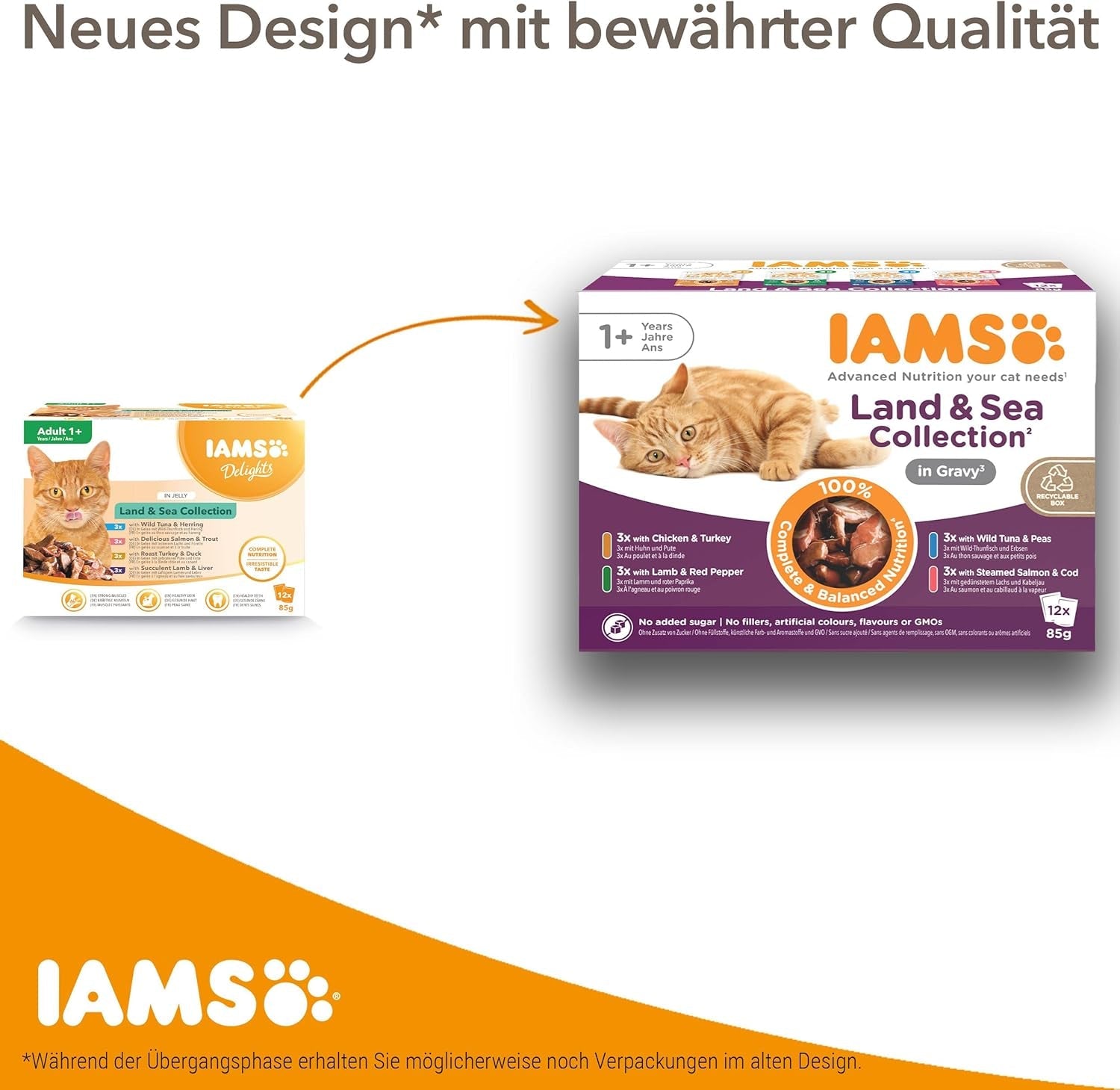 IAMS Delights Kitten Nassfutter - Multipack Katzenfutter mit Huhn in Sauce, hochwertiges Futter für Junior Kätzchen von 1-12 Monate, 12 x 85 g