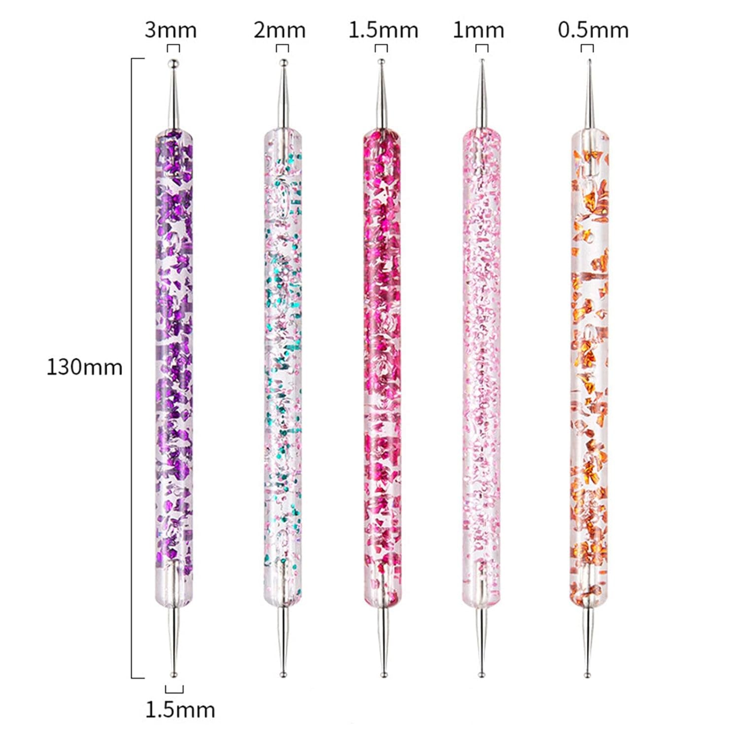 31 Stück Professionelle Nagel Pinsel Set, Dual-Ended Nagelpinsel,Pinsel Für Gelnägel,Acryl Nail Art Pen,Nail Art Dotting Tools,Nail Brush Für DIY Nagelkunst Salon Design