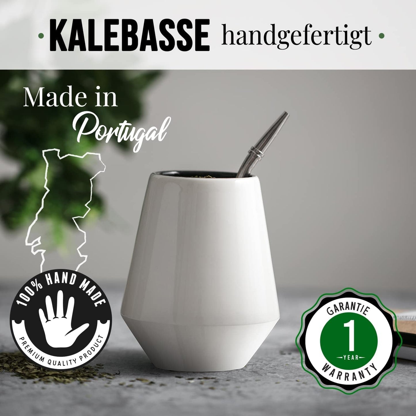 SET DE CEAI MATE ORIGEENS Cu cană pentru mate din Portugalia, bombilla și ceai Yerba Mate BIO - Set cadou original