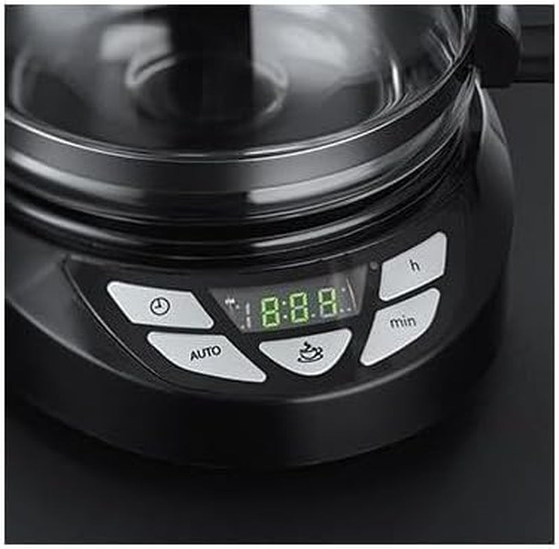 Cafetieră Russell Hobbs [Temporizator digital, Cap de duș pentru extracție și aromă optime] Textures+ (1 până la 12 cești, carafă de sticlă de 1,25 l, placă de încălzire, sistem anti-picurare) Cafetieră cu filtru 22620-56