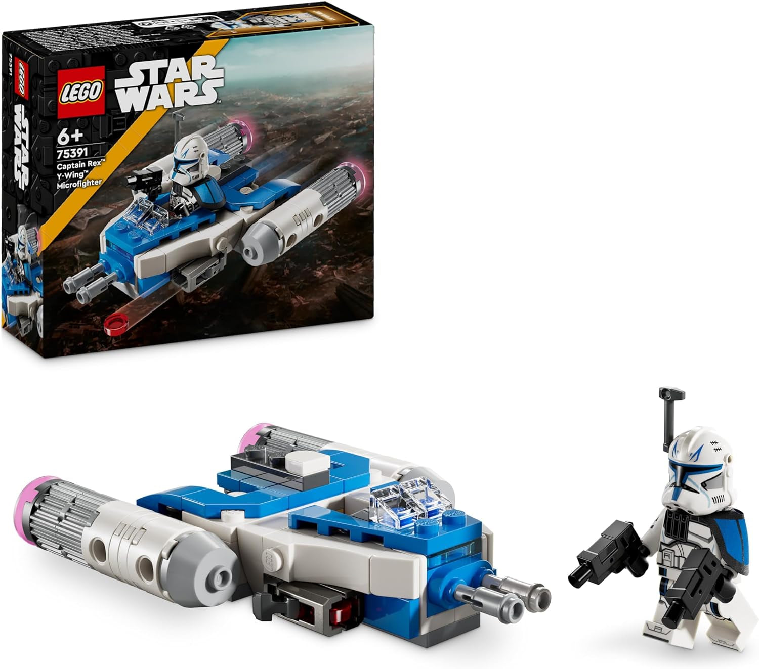 LEGO Star Wars Căpitanul Rex Y-Wing Microfighter, cărămizi construibile pentru nave stelare de colecționat, idee de cadou pentru băieți și fete cu vârsta de 6+ 75391 Seturi de constructie Besuche den LEGO-Store Titlu implicit