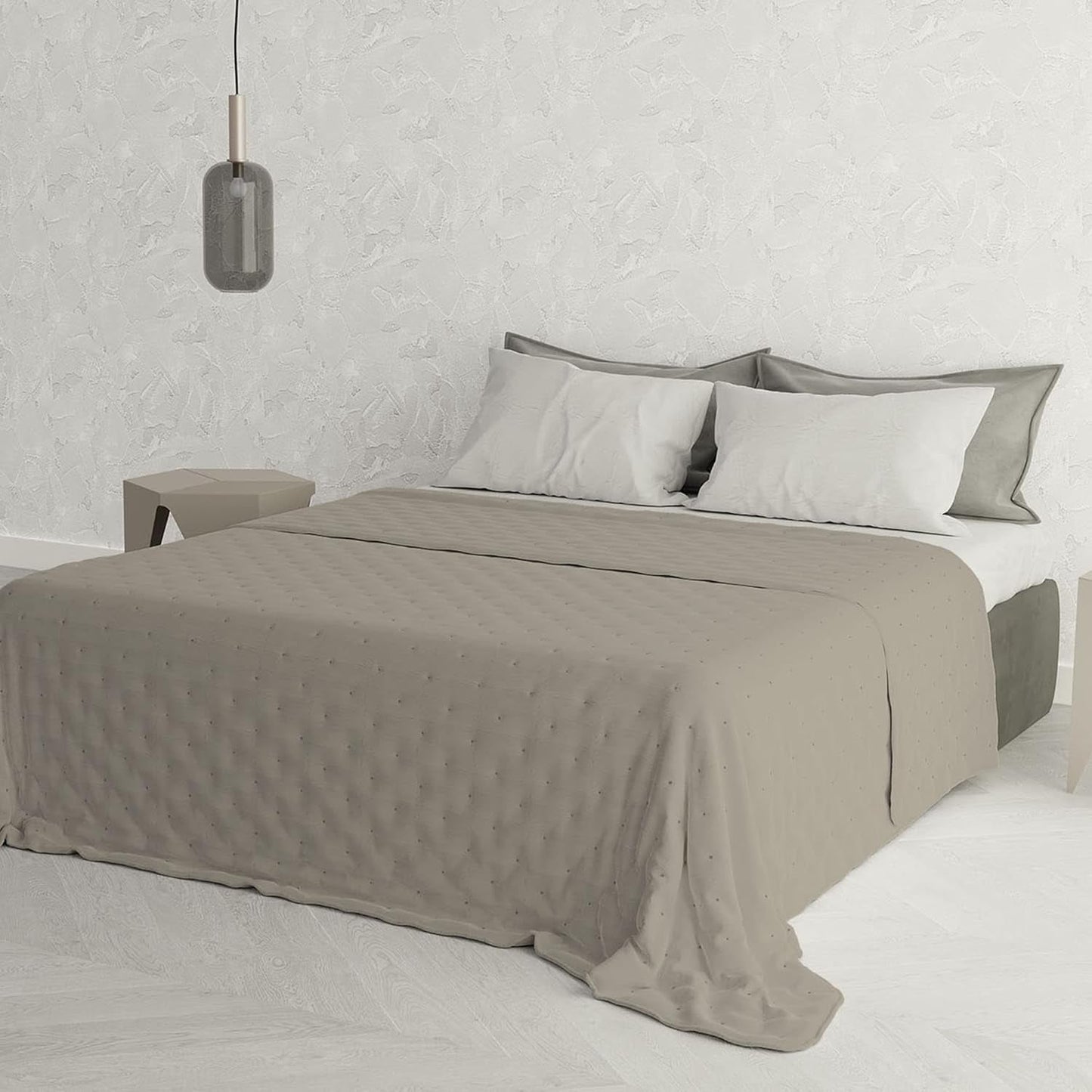 Lenjerie de pat italiană cuvertură de vară CHIC, microfibră, DOUBLE 250X250Cm, maro Plapumi si pilote Naty Shop